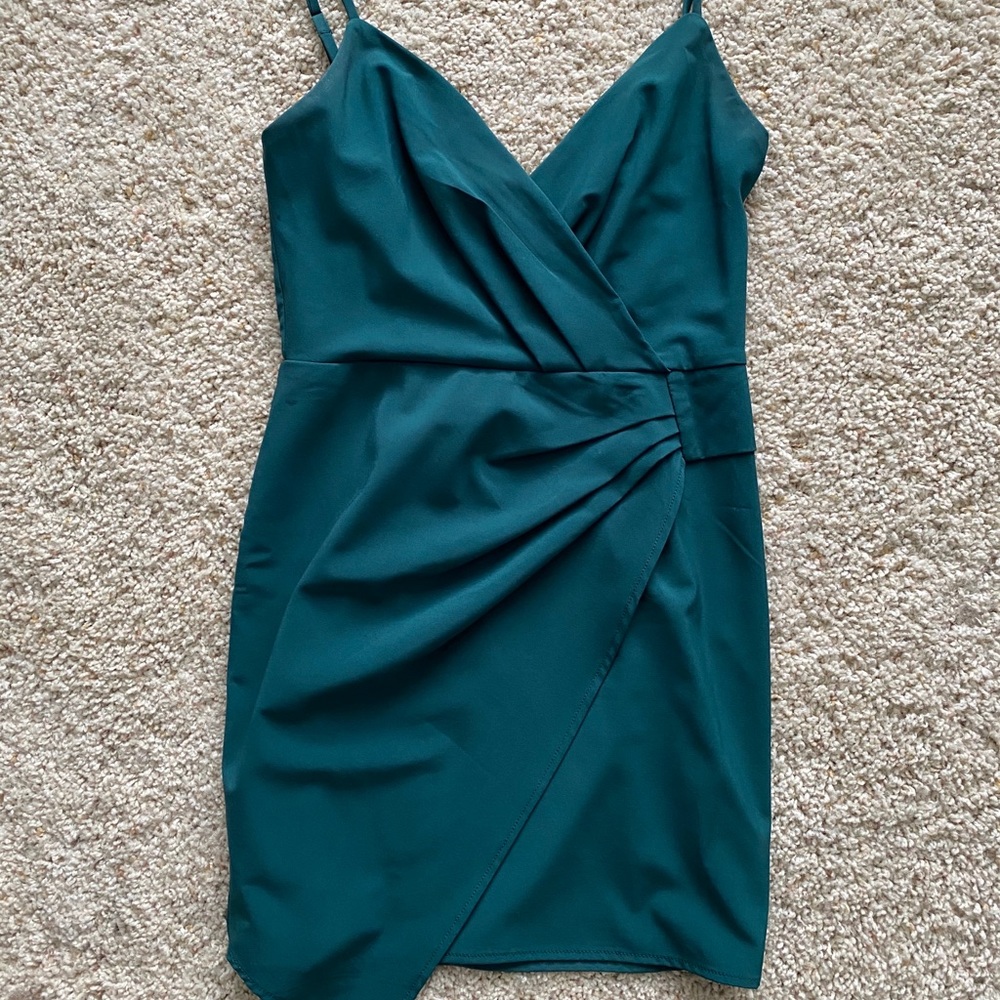 Boutique dress. Small. Hunter green/ teal.